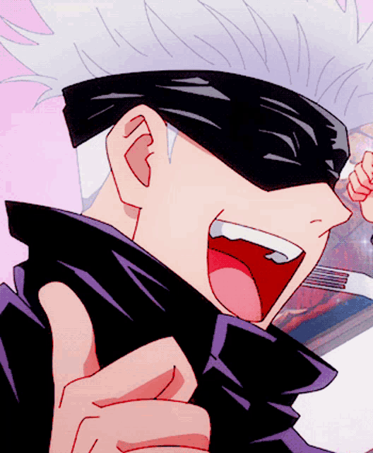 a close up of a cartoon character with a fork in his hand