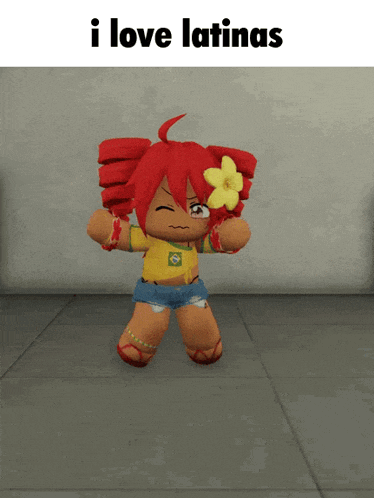 a cartoon character with a flower in her hair and the words i love latinas above her