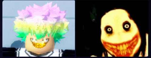 a picture of a clown and a picture of a creepy face