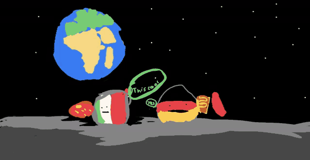 a cartoon drawing of a globe with a speech bubble that says this is cool