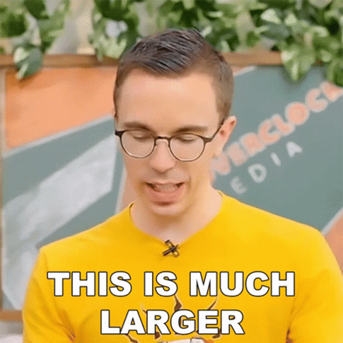 This Is Much Larger Austin Evans GIF - This Is Much Larger Austin Evans The Size Is Much Bigger GIFs