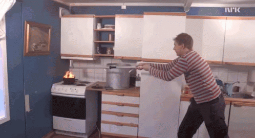 Peligro En La Cocina GIF - Cocina Incendio Aceite GIFs