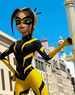 a cartoon character is wearing a yellow and black superhero suit