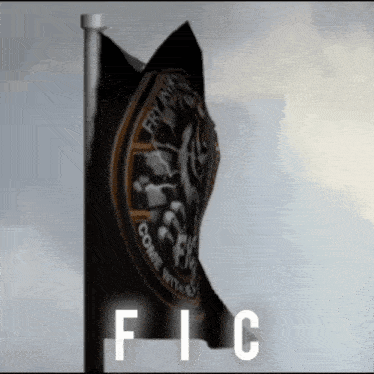 a black flag that says come with us is flying in the wind