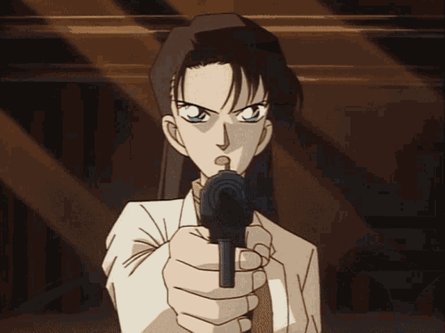 a cartoon character with long hair and a black hat