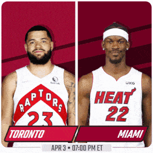 a toronto raptors player and a heat player are shown