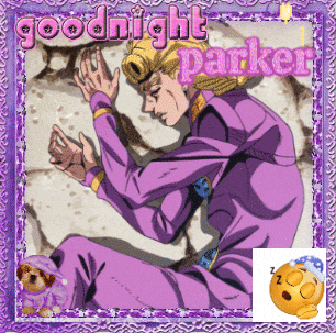a picture of a man in a purple suit with the words goodnight parker