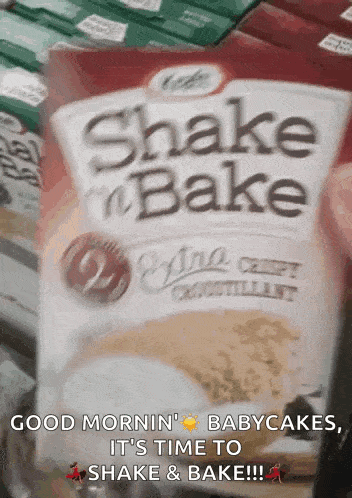 a bag of shake n bake is sitting on a table