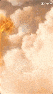 a dragon is flying through the clouds with a capcut logo in the corner