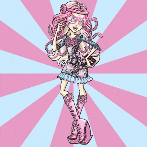 a monster high character wearing a pink mask