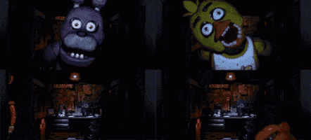 a bunch of cartoon characters including bonnie chica and foxy
