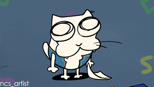 a cartoon drawing of a cat with the name ncs_artist on the bottom right