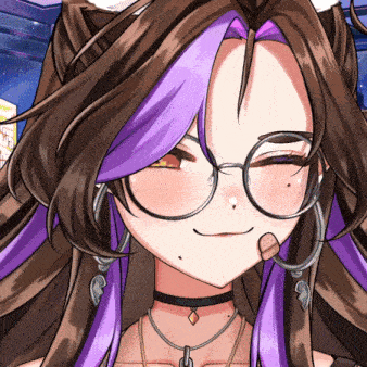 a close up of a girl wearing glasses and a choker