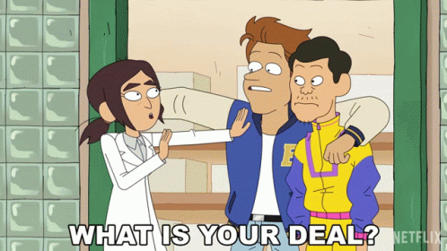 What Is Your Deal Reagan Ridley GIF - What Is Your Deal Reagan Ridley Brett Hand GIFs