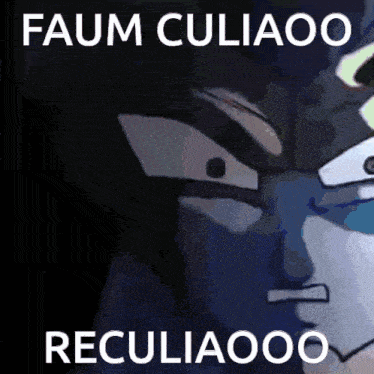 a picture of a cartoon character with the words faum culiaoo reculiaooo