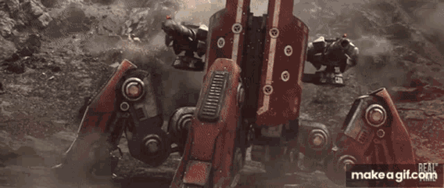 a video of a robot with the words make a gif.com on the bottom right