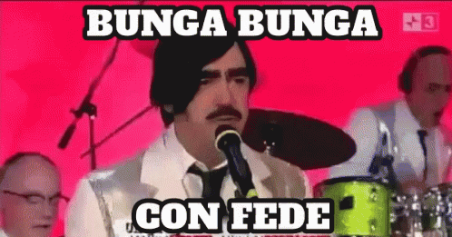 Bunga Bunga Con Fede Elio E Le Storie Tese Elest Silvio Berlusconi Festa Divertimento GIF - Italian Parody Song Shakira Parody Italian Politics GIFs