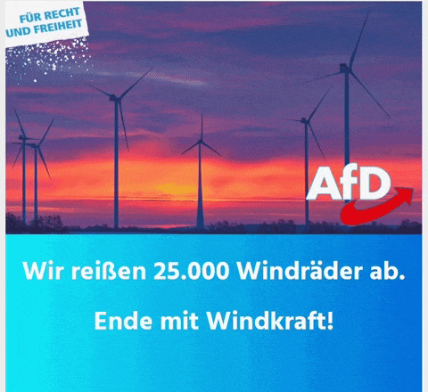 a poster with windmills and the word afd