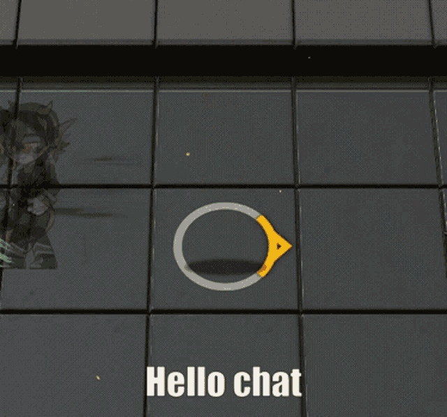 a cartoon character in a top hat is holding a sword and says hello chat