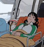 a cartoon of a woman in a hospital bed