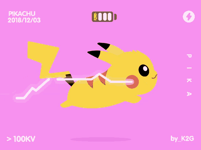 a pikachu with a lightning bolt coming out of it 's tail