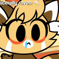 a cartoon drawing of a cat with the words literally raven written above it