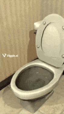 a toilet with a viggle.ai logo on the bottom