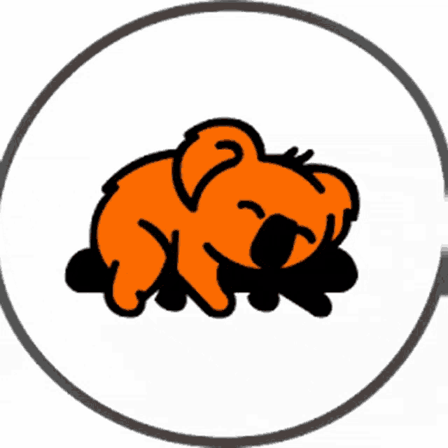 a cartoon koala bear is laying down in a circle