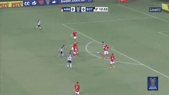 a soccer game is being played on a live fc channel