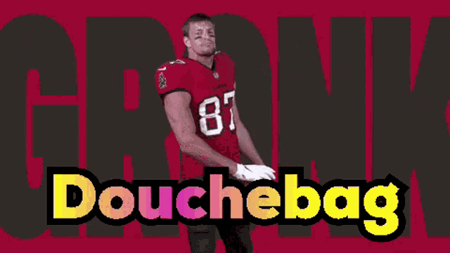 a football player in a red jersey with the number 97