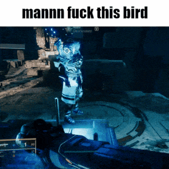 a screenshot of a video game with the words mannn fuck this bird at the top