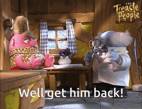 a poster for the treacherous people shows two stuffed animals talking to a doctor