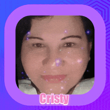 a picture of a woman 's face with the name cristy above it