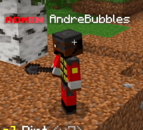 a minecraft character with the name andrebubbles on the top