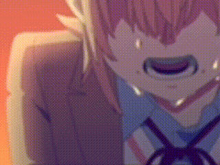 a close up of a girl 's face with a tear coming out of her mouth .
