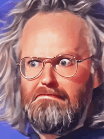 a man with glasses and a beard looks surprised