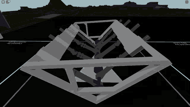 a screenshot of a video game shows a large white cube with a blue line going through it