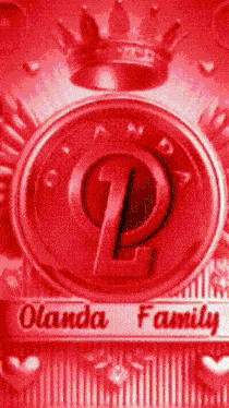 a red sign that says olanda family with a crown