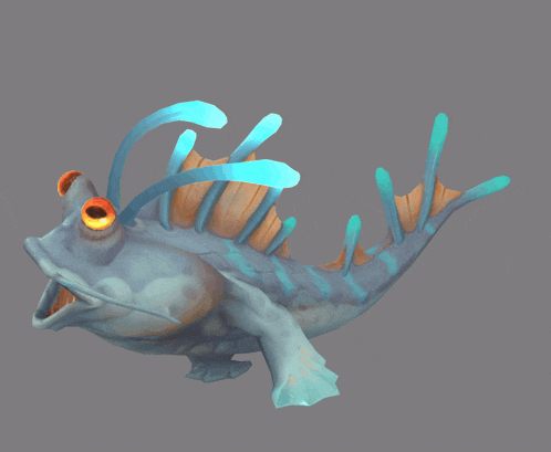 a cartoon drawing of a fish with a very large eye