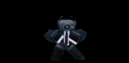a cartoon character in a suit and tie is holding a camera in his hands .