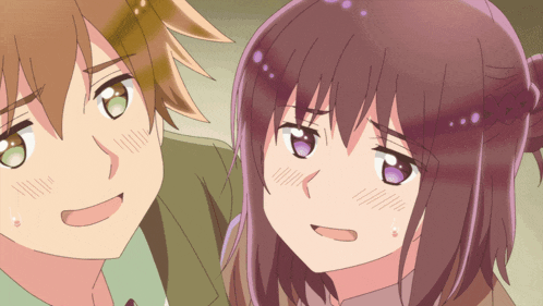 a boy and a girl are standing next to each other
