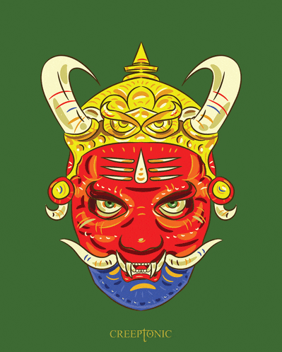 an illustration of a demon with creeptonic written below it