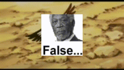 a pixelated image of a man with the word false on it