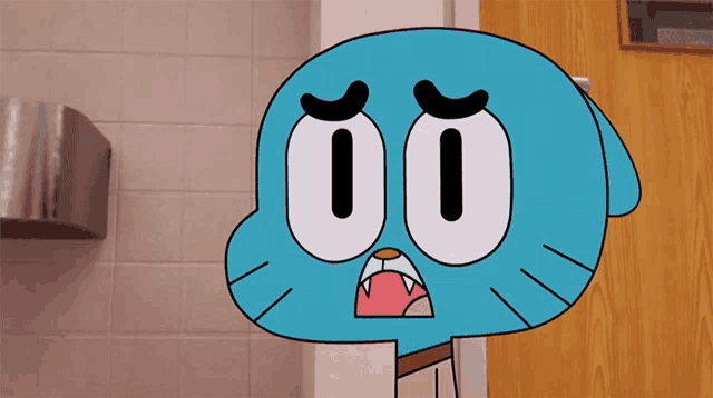 gumball from the amazing world of gumball has a very angry expression on his face