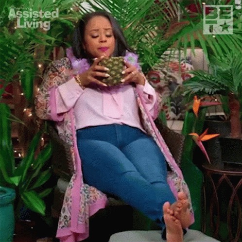 Drinking Pineapple Juice Leah GIF - Drinking Pineapple Juice Leah Assisted Living GIFs