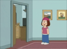 a cartoon of peter griffin and meg griffin