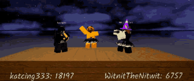 a screenshot of a video game with the numbers katcing333 18197 and witnit the nitwit 6752