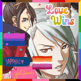 a picture of a man and a woman with the words love wins on top