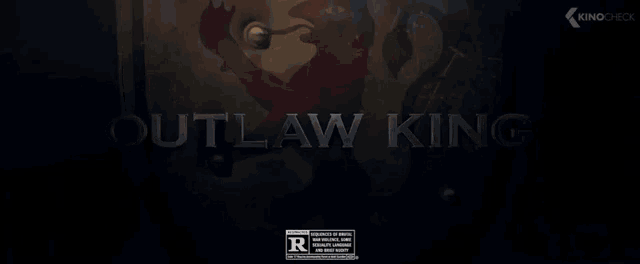 a movie poster for outlaw king with a shield and a lion