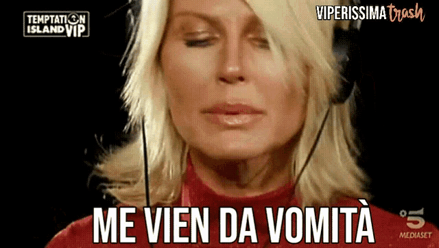 a woman says me vien da vomita on a tv show